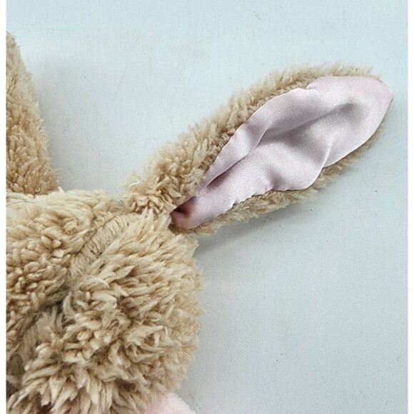 Dan Dee Pink Bunny Rabbit Rattle Plush Circle Handheld Polka Dot Ribbon Bow - Picture 2 of 8